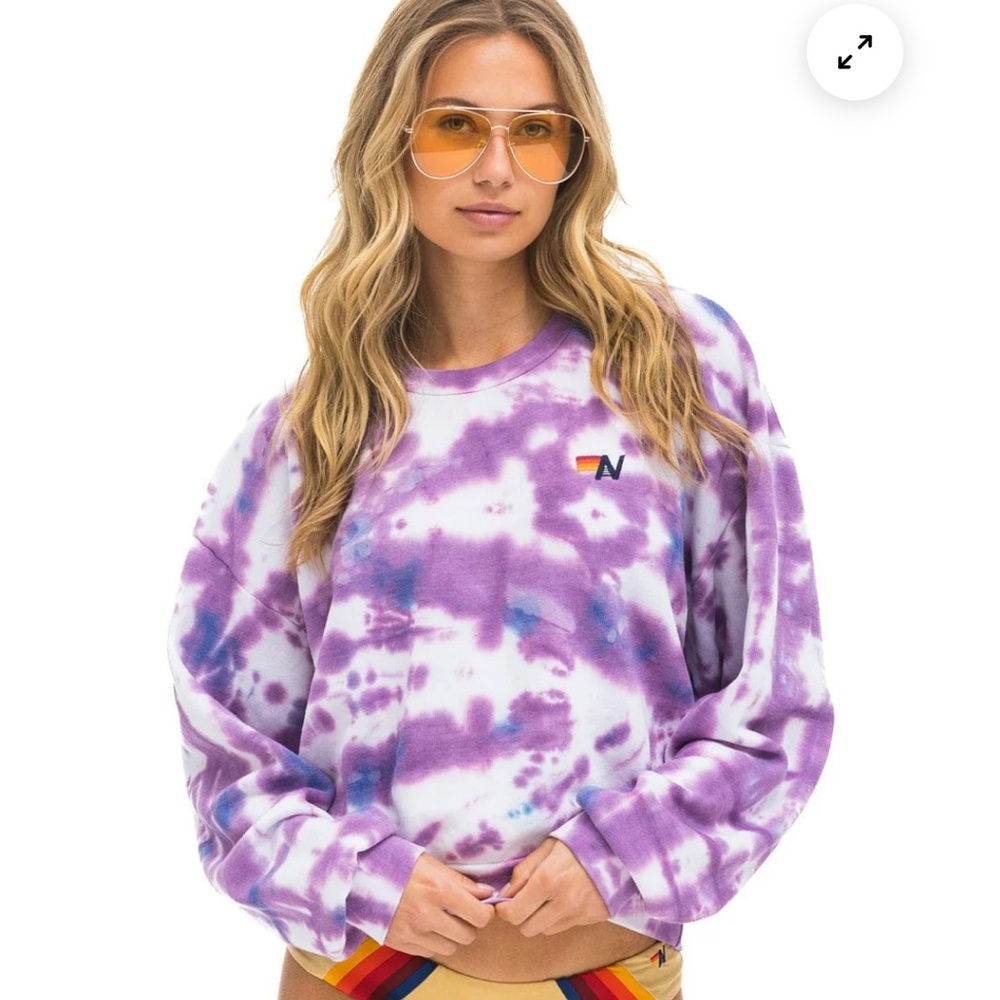 Aviator Nation Purple Tie-Dye Sweatshirt